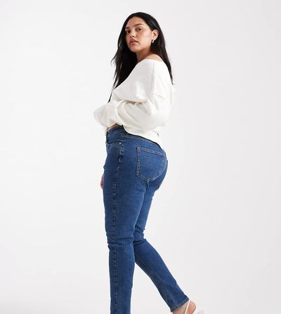 ASOS Curve ASOS DESIGN Curve skinny jeans in mid blue