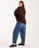 ASOS Curve ASOS DESIGN Curve slim barrel leg jeans in mid blue - 3
