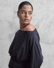 ASOS Curve ASOS DESIGN Curve slinky off shoulder long sleeve top with cinch waist detail in black - 3