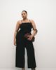 ASOS Curve ASOS DESIGN Curve slinky twill tailored wide leg pants with skirt wrap detail in black - 1