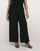 ASOS Curve ASOS DESIGN Curve slinky twill tailored wide leg pants with skirt wrap detail in black - 2