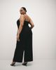 ASOS Curve ASOS DESIGN Curve slinky twill tailored wide leg pants with skirt wrap detail in black - 3