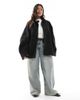ASOS Curve ASOS DESIGN Curve slouchy formal harrington jacket in black-Neutral - 3