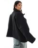 ASOS Curve ASOS DESIGN Curve slouchy formal harrington jacket in black-Neutral - 4