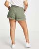 ASOS Curve ASOS DESIGN Curve slouchy mom short in washed khaki-Green - 2
