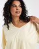 ASOS Curve ASOS DESIGN Curve slouchy V-neck T-shirt in washed buttermilk-Yellow - 3