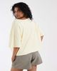 ASOS Curve ASOS DESIGN Curve slouchy V-neck T-shirt in washed buttermilk-Yellow - 4
