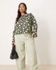 ASOS Curve ASOS DESIGN Curve soft barrel leg pants with seam detail in sage-Green - 1