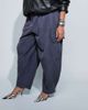 ASOS Curve ASOS DESIGN Curve soft cargo balloon pants with belt in navy - 2