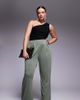 ASOS Curve ASOS DESIGN Curve soft handle pleated wide leg pants in sage-Green - 1