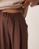 ASOS Curve ASOS DESIGN Curve soft texture wide leg pants with contrast stitch in chocolate-Brown - 2