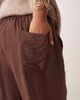 ASOS Curve ASOS DESIGN Curve soft texture wide leg pants with contrast stitch in chocolate-Brown - 4