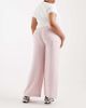 ASOS Curve ASOS DESIGN Curve soft textured wide leg pants in pink - 4