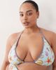 ASOS Curve ASOS DESIGN Curve Solar Starfish high apex triangle bikini top in blue sea print-Multi - 1