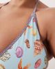 ASOS Curve ASOS DESIGN Curve Solar Starfish high apex triangle bikini top in blue sea print-Multi - 2
