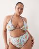 ASOS Curve ASOS DESIGN Curve Solar Starfish high leg high waist bikini bottom in blue sea print-Multi - 1
