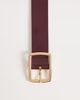 ASOS Curve ASOS DESIGN Curve square buckle belt in patent burgundy-Red - 3