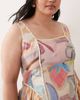 ASOS Curve ASOS DESIGN Curve square neck midi sundress with sculpted bust and contrast piping in print-Multi - 2
