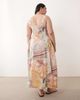 ASOS Curve ASOS DESIGN Curve square neck midi sundress with sculpted bust and contrast piping in print-Multi - 4