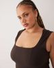 ASOS Curve ASOS DESIGN Curve square neck seam detail midi dress in chocolate-Brown - 3
