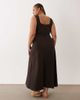ASOS Curve ASOS DESIGN Curve square neck seam detail midi dress in chocolate-Brown - 4