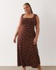 ASOS Curve ASOS DESIGN Curve square neck seam detailing midi dress in polka dots-Multi - 1