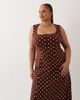 ASOS Curve ASOS DESIGN Curve square neck seam detailing midi dress in polka dots-Multi - 2