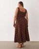 ASOS Curve ASOS DESIGN Curve square neck seam detailing midi dress in polka dots-Multi - 4