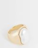 ASOS Curve ASOS DESIGN Curve statement faux freshwater pearl ring in gold tone - 1