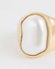 ASOS Curve ASOS DESIGN Curve statement faux freshwater pearl ring in gold tone - 2