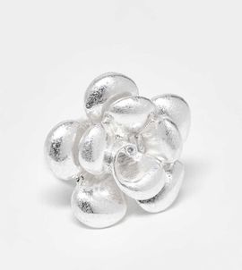 ASOS Curve ASOS DESIGN Curve statement flower ring in silver tone