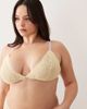 ASOS Curve ASOS DESIGN Curve Stevie lace triangle bra with contrast trims in buttermilk & lilac-Yellow - 1
