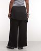 ASOS Curve ASOS DESIGN Curve straight leg pants with skirt detail in black - 4