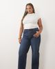 ASOS Curve ASOS DESIGN Curve straight wide leg jeans in dark mid wash-Blue - 1
