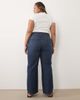 ASOS Curve ASOS DESIGN Curve straight wide leg jeans in dark mid wash-Blue - 3
