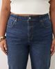 ASOS Curve ASOS DESIGN Curve straight wide leg jeans in dark mid wash-Blue - 4