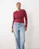 ASOS Curve ASOS DESIGN Curve straight wide leg jeans in light wash blue - 1