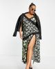 ASOS Curve ASOS DESIGN Curve strappy maxi dress with lace trim in mix match floral-Multi - 1