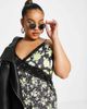 ASOS Curve ASOS DESIGN Curve strappy maxi dress with lace trim in mix match floral-Multi - 3