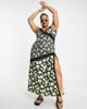 ASOS Curve ASOS DESIGN Curve strappy maxi dress with lace trim in mix match floral-Multi - 4