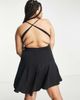 ASOS Curve ASOS DESIGN Curve strappy plunge mini dress in black - 2