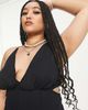 ASOS Curve ASOS DESIGN Curve strappy plunge mini dress in black - 3