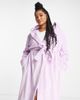 ASOS Curve ASOS DESIGN Curve super soft fleece midi robe in bright lilac-Purple - 1
