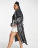 ASOS Curve ASOS DESIGN Curve super soft fleece midi robe in gray - 1