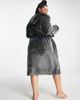 ASOS Curve ASOS DESIGN Curve super soft fleece midi robe in gray - 2