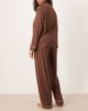 ASOS Curve ASOS DESIGN Curve super soft long sleeve shirt & pants pajama set in chocolate-Brown - 4