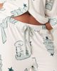 ASOS Curve ASOS DESIGN Curve super soft long sleeve shirt & pants pajama set with contrast piping in christmas drinks print-White - 2