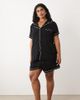 ASOS Curve ASOS DESIGN Curve super soft short sleeve shirt and shorts pajama set in black - 1