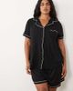 ASOS Curve ASOS DESIGN Curve super soft short sleeve shirt and shorts pajama set in black - 4