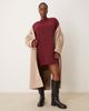 ASOS Curve ASOS DESIGN Curve supersoft fluffy slouchy sweater mini dress in burgundy-Red - 2